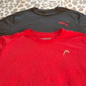Men’s Puma & Head workout tops size M